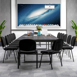Costway Set of 5 Black Stackable Upholstered Armless Mesh Chair - Size: 54 x 54 x 77cm - Wilko - thumbnail 7