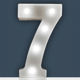 St Helens Battery Operated 3D LED Number 7 Light - Size: 21.8 x 4.3 x 16.5cm - White - Wilko - thumbnail 3