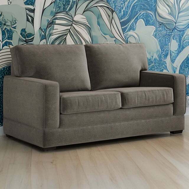 Jay-Be Urban 2 Seater Brushed Twill Pewter Sofa Bed with e-Pocket Mattress - Grey - Wilko - image 1