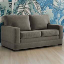 Jay-Be Urban 2 Seater Brushed Twill Pewter Sofa Bed with e-Pocket Mattress - Grey - Wilko - thumbnail 1