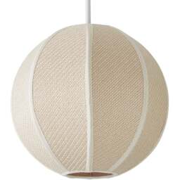 ValueLights Belle Woven Fabric Ball Easy Fit Ceiling Pendant Lamp Shade - Size: 28.5 x 28 x 28cm - Cream - Wilko
