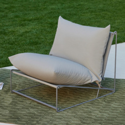 Home Detail Marina Grey Steel Garden Chair with Cushions - Size: 1 Seater - Wilko - thumbnail 1