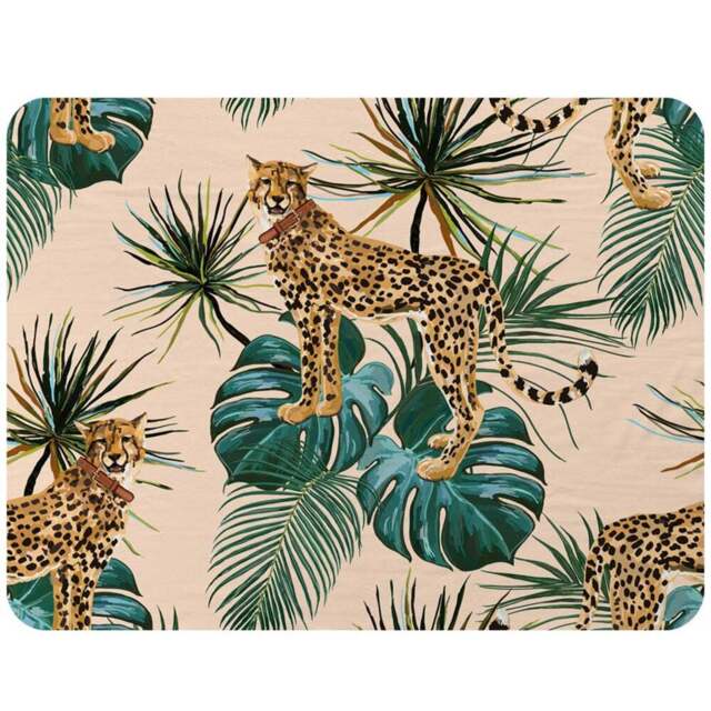 Benjamin Tate Design Yellow Tropical Cheetah Blanket 120 x 150cm - Wilko - image 1