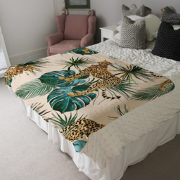 Benjamin Tate Design Yellow Tropical Cheetah Blanket 120 x 150cm - Wilko - thumbnail 3