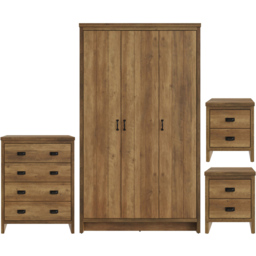 GFW Boston Knotty Oak 4 Piece Bedroom Furniture Set - Wood - Wilko - thumbnail 3