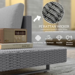 Outsunny 5 Seater Light Grey Cushion Rattan Wicker Sofa Set - Wilko - thumbnail 5