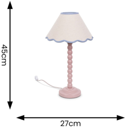 ValueLights Bobbins Blue Scallop Shade Rose Pink LED Table Lamp - Size: 45 x 27 x 27cm - Wilko - thumbnail 6