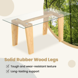 Costway Transparent Wooden Rectangle Coffee Table - Size: 116 x 63 x 13cm - Cream - Wilko - thumbnail 7