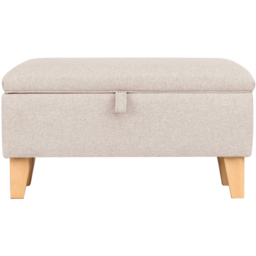 Living and Home 2 in 1 Cream Linen Upholstered Storage Ottoman - Size: 34 x 71 x 37cm - Wilko - thumbnail 7