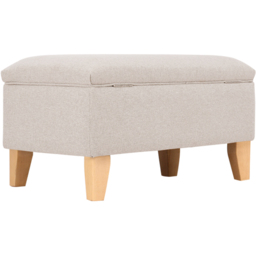 Living and Home 2 in 1 Cream Linen Upholstered Storage Ottoman - Size: 34 x 71 x 37cm - Wilko - thumbnail 6