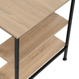tectake Donegal 2 Shelf Light Wood Oak Sonoma Office Desk - Size: 76.5 x 60 x 140cm - Brown - Wilko - thumbnail 6