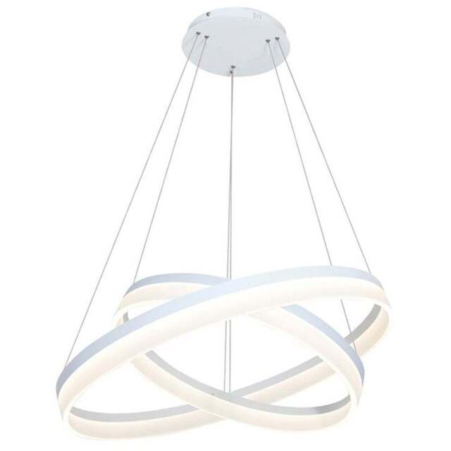 Milagro Ring White LED Pendant Lamp with Remote 230V - Size: 60 x 60 x 90cm - Wilko - image 1
