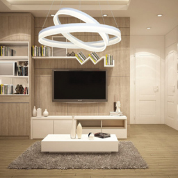 Milagro Ring White LED Pendant Lamp with Remote 230V - Size: 60 x 60 x 90cm - Wilko - thumbnail 3