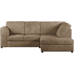 Luxor 4 Seater Coffee Jumbo Cord Full Back Right Hand L Shape Corner Sofa - Cream - Wilko - thumbnail 3