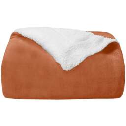 Velosso Orange Evali Plush Throw 127 x 152cm - Size: 127 x 152 x 1cm - Wilko