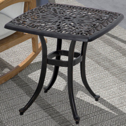 Outsunny Bistro Table with Umbrella Hole Bronze Tone - Size: 53 x 53 x 53cm - Blonde - Wilko - thumbnail 1