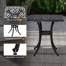 Outsunny Bistro Table with Umbrella Hole Bronze Tone - Size: 53 x 53 x 53cm - Blonde - Wilko - thumbnail 7