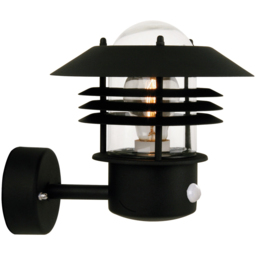 Nordlux Vejers Black Sensor Wall Light - Size: 23 x 22 x 26.5cm - Wilko