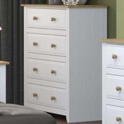 Core Products Capri 4 Drawer White Chest of Drawers - Wilko - thumbnail 1