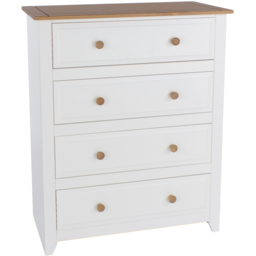 Core Products Capri 4 Drawer White Chest of Drawers - Wilko - thumbnail 3