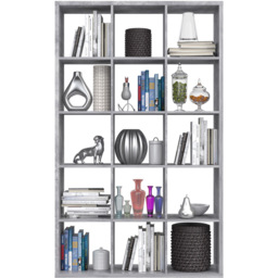 Florence Mauro Multi Shelf Concrete Grey Bookshelf - Size: 15 Shelf - Wilko - thumbnail 5