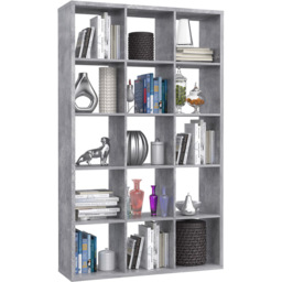 Florence Mauro Multi Shelf Concrete Grey Bookshelf - Size: 15 Shelf - Wilko - thumbnail 4