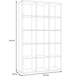 Florence Mauro Multi Shelf Concrete Grey Bookshelf - Size: 15 Shelf - Wilko - thumbnail 6