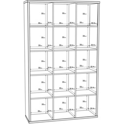 Florence Mauro Multi Shelf Concrete Grey Bookshelf - Size: 15 Shelf - Wilko - thumbnail 7