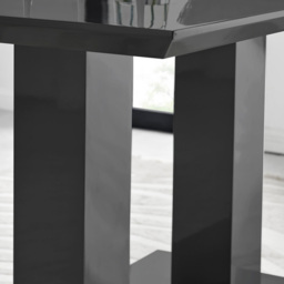 Furniturebox Molini Fortana 6 Seater Dining Set Black High Gloss and Black - Wilko - thumbnail 7