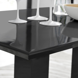 Furniturebox Molini Fortana 6 Seater Dining Set Black High Gloss and Black - Wilko - thumbnail 6