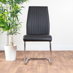 Furniturebox Molini Fortana 6 Seater Dining Set Black High Gloss and Black - Wilko - thumbnail 4