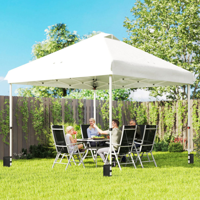 Outsunny 3 x 3m White Pop Up Gazebo with Wheels - Wilko - image 1