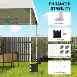 Outsunny 3 x 3m White Pop Up Gazebo with Wheels - Wilko - thumbnail 4