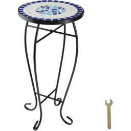 tectake Mosaic White and Blue Balcony Table - Size: 61.5 x 30 x 30cm - Wilko - thumbnail 4