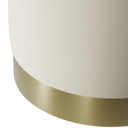 Lara Cream Velvet and Brushed Gold Small Pouffe - LPD Home - Wilko - thumbnail 4