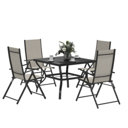 Outsunny 4 Seater Garden Dining Set Khaki - Cream - Wilko - thumbnail 3