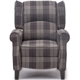 Furniture Online Eaton Charcoal Wing Back Checkered Recliner Chair - Size: 102 x 79.5 x 88cm - Wilko - thumbnail 4
