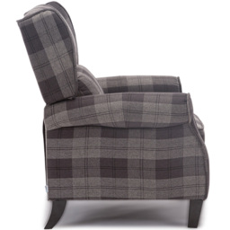 Furniture Online Eaton Charcoal Wing Back Checkered Recliner Chair - Size: 102 x 79.5 x 88cm - Wilko - thumbnail 5
