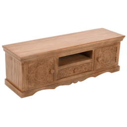 Brooklyn Adair 2 Door Single Drawer Single Shelf Mango Wood TV Cabinet - Brown - Wilko - thumbnail 3