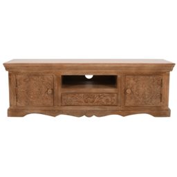 Brooklyn Adair 2 Door Single Drawer Single Shelf Mango Wood TV Cabinet - Brown - Wilko - thumbnail 4