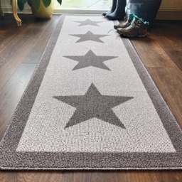 My Mat Charcoal Star Stain Resistant Runner 67 x 200cm - grey - Wilko - thumbnail 3