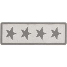My Mat Charcoal Star Stain Resistant Runner 67 x 200cm - grey - Wilko