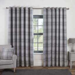 Divante Hatfield Grey Check Blackout Curtains 229 x 229cm - Size: W 228 x D 228cm - Wilko - thumbnail 3
