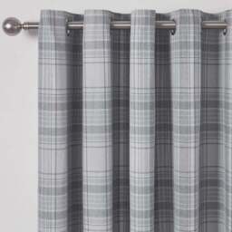 Divante Hatfield Grey Check Blackout Curtains 229 x 229cm - Size: W 228 x D 228cm - Wilko - thumbnail 7