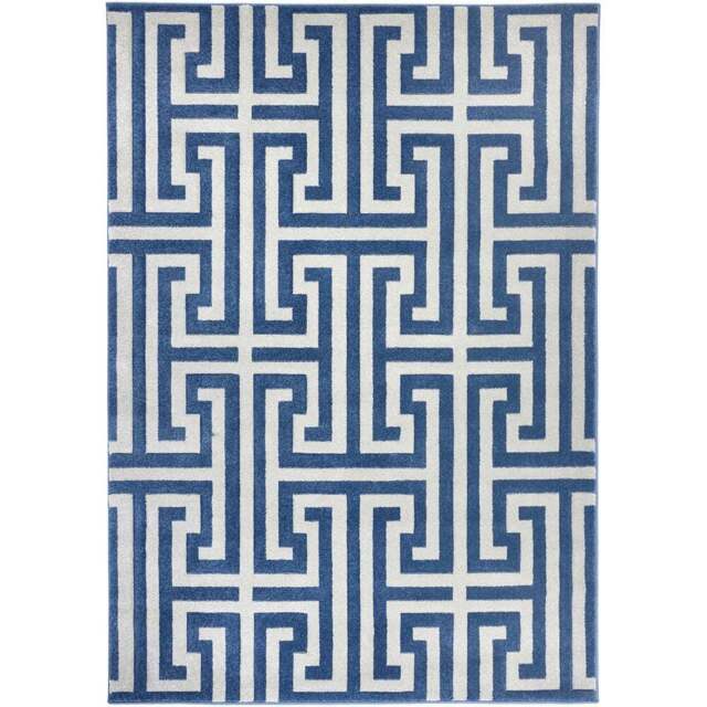 Origins Greek Key Blue Rug 200 x 290cm - Wilko - image 1