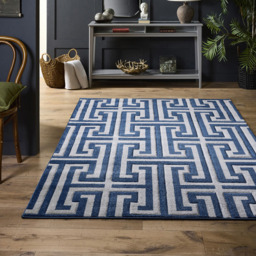Origins Greek Key Blue Rug 200 x 290cm - Wilko - thumbnail 3