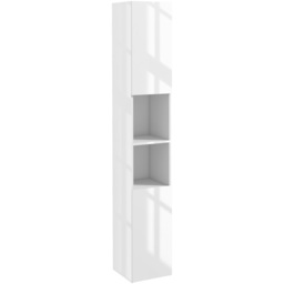 Portland 2 Door 2 Shelf White Gloss Bathroom Cabinet - Size: 30 x 30 x 181.5cm - Wilko - thumbnail 3