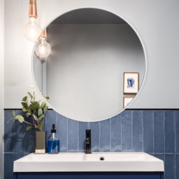 Living and Home White Frame Nordic Wall Mounted Bathroom Mirror 50cm - Size: 50 x 50cm - Wilko - thumbnail 5