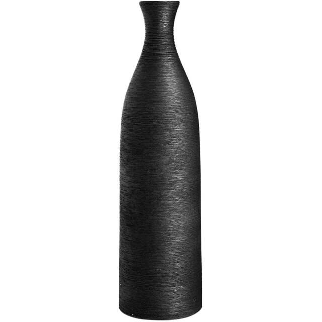 Living and Home Modern Black Tall Porcelain Vase 34cm - Size: 34 x 9 x 9cm - Wilko - image 1