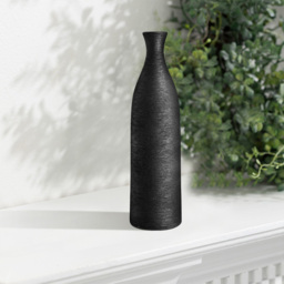 Living and Home Modern Black Tall Porcelain Vase 34cm - Size: 34 x 9 x 9cm - Wilko - thumbnail 3